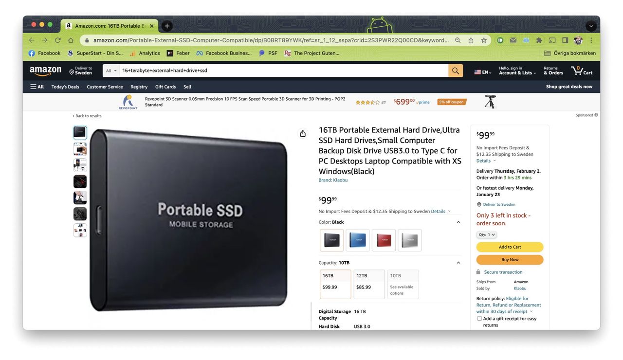 Amazon säljer fejkade portabla SSD-diskar