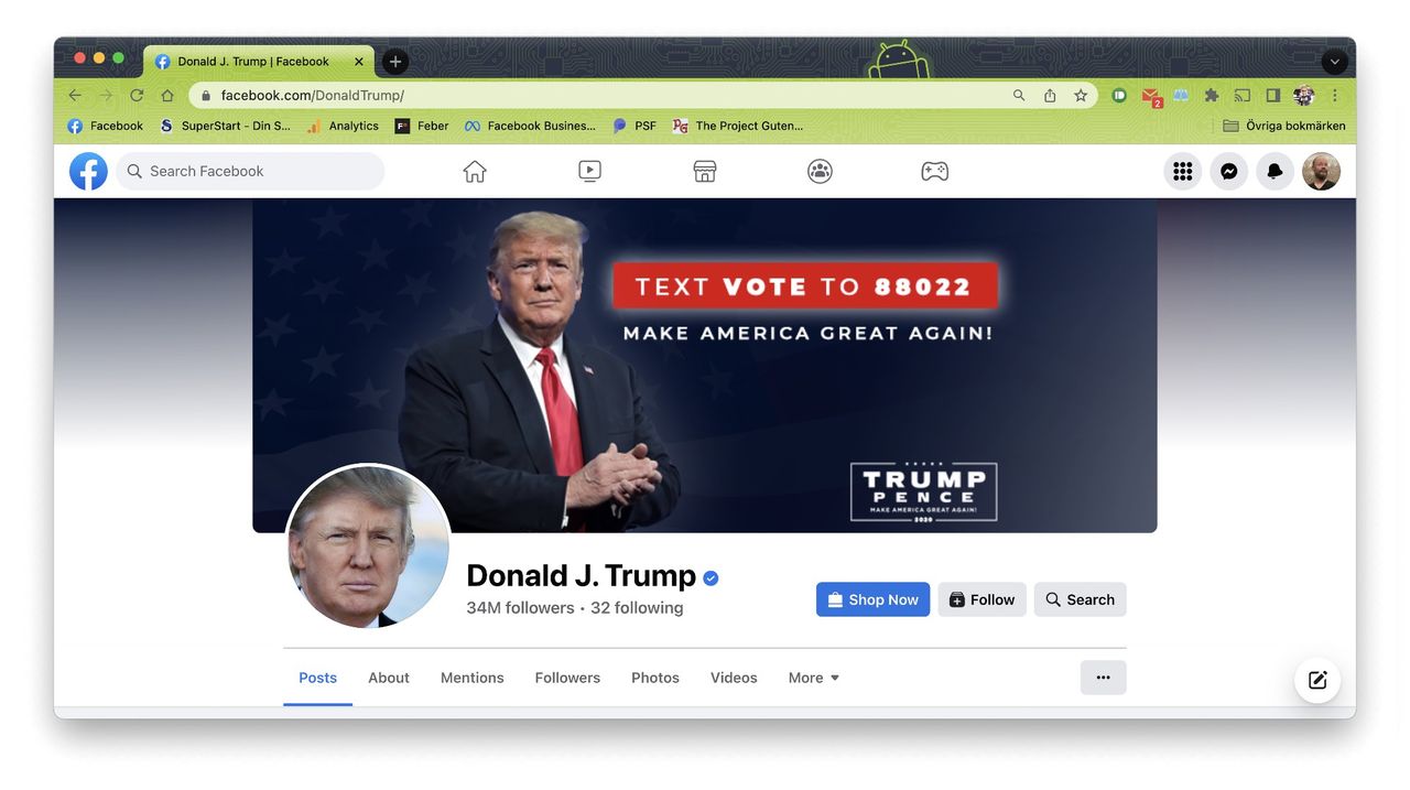 Donald Trump kommer tillbaka till Facebook