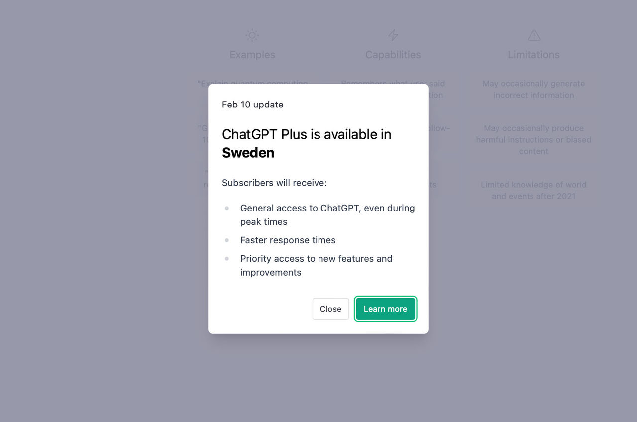 Nu finns ChatGPT Plus i Sverige