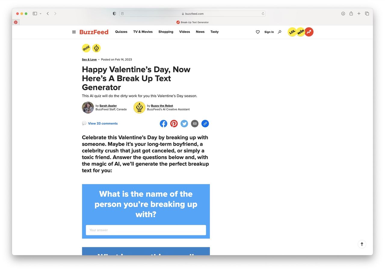 Buzzfeed börjar med 
