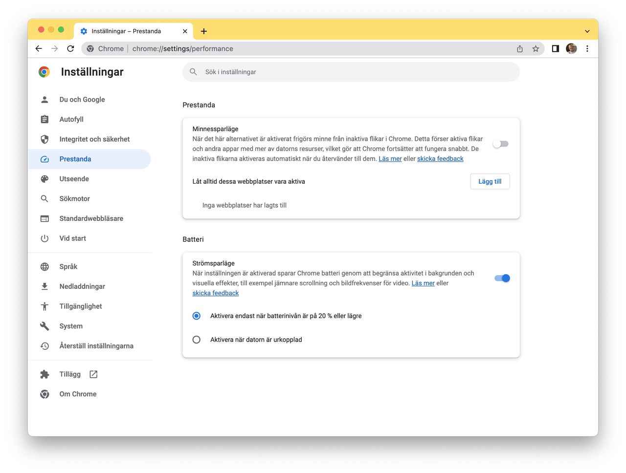 Google rullar ut strömsparläge till Chrome