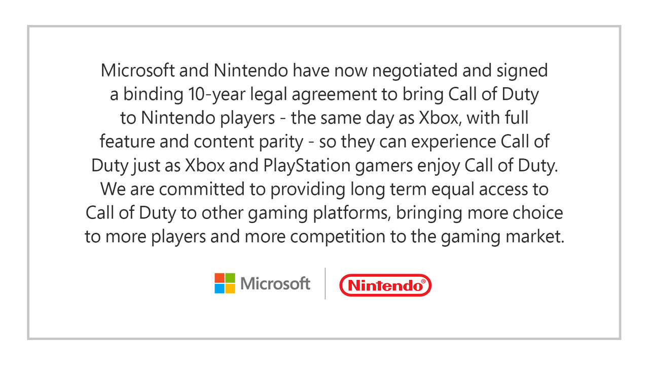 Microsoft presenterar Call of Duty-avtal med Nintendo