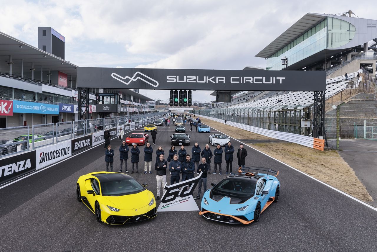 Världens största parad med Lamborghinis