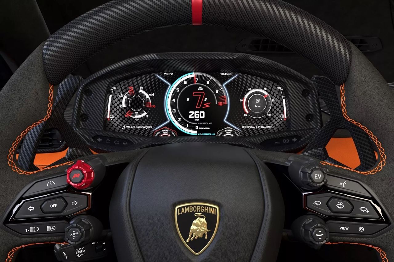 Här är instrumentpanelen i Lamborghini LB744