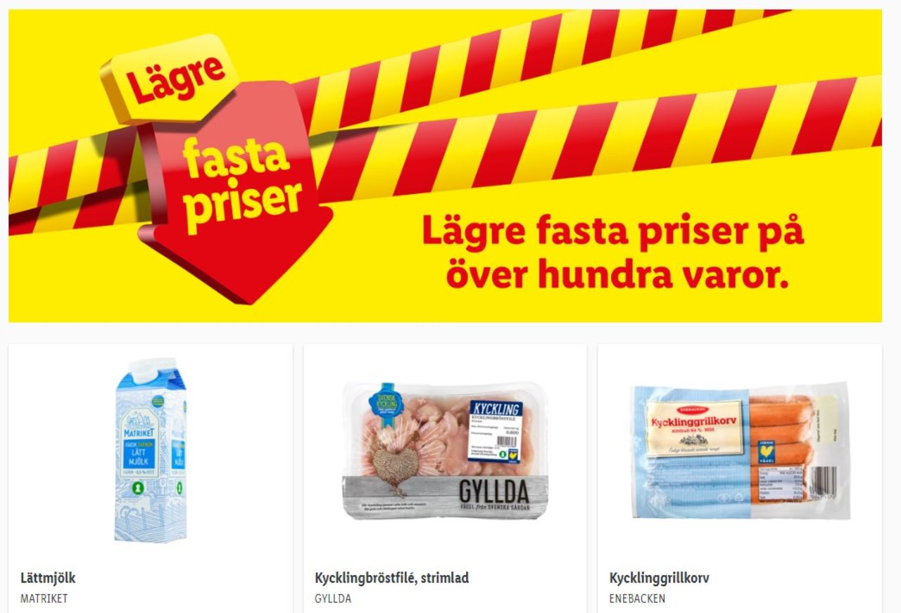 Lidl avslöjar sina nya matpriser