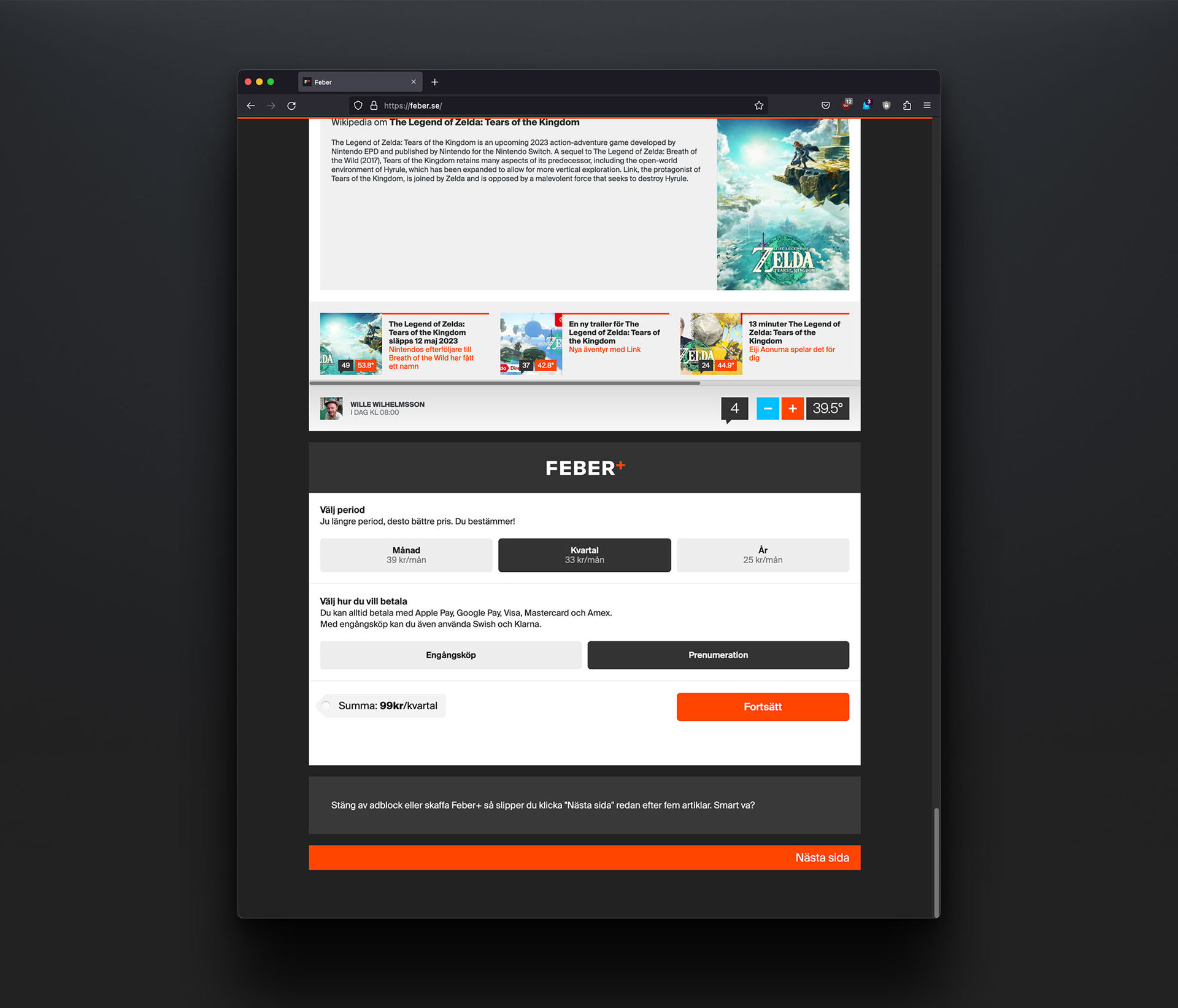 Lite (återinförda) restriktioner för adblockers