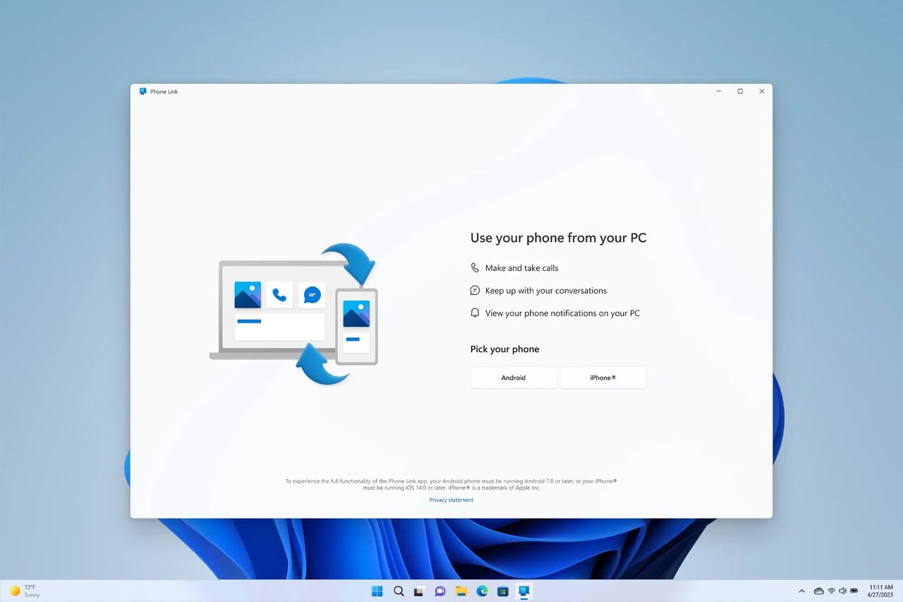 Microsofts Phone Link får stöd för iOS