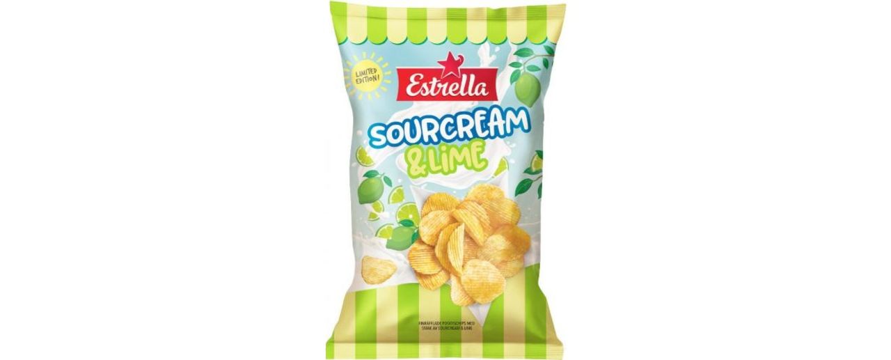 Estrella-chips med sourcream och lime-smak