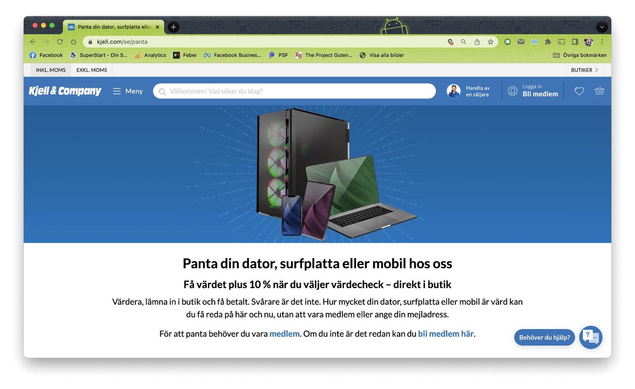 Nu kan du panta dina prylar hos Kjell & Company