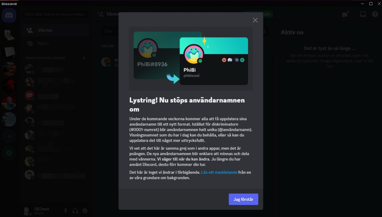 Samtliga Discord-användarnas namn ska bytas