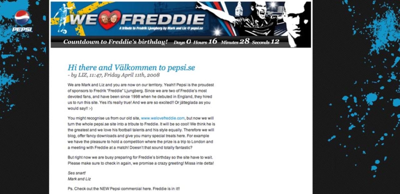 Pepsi hjärta Fredrik Ljungberg