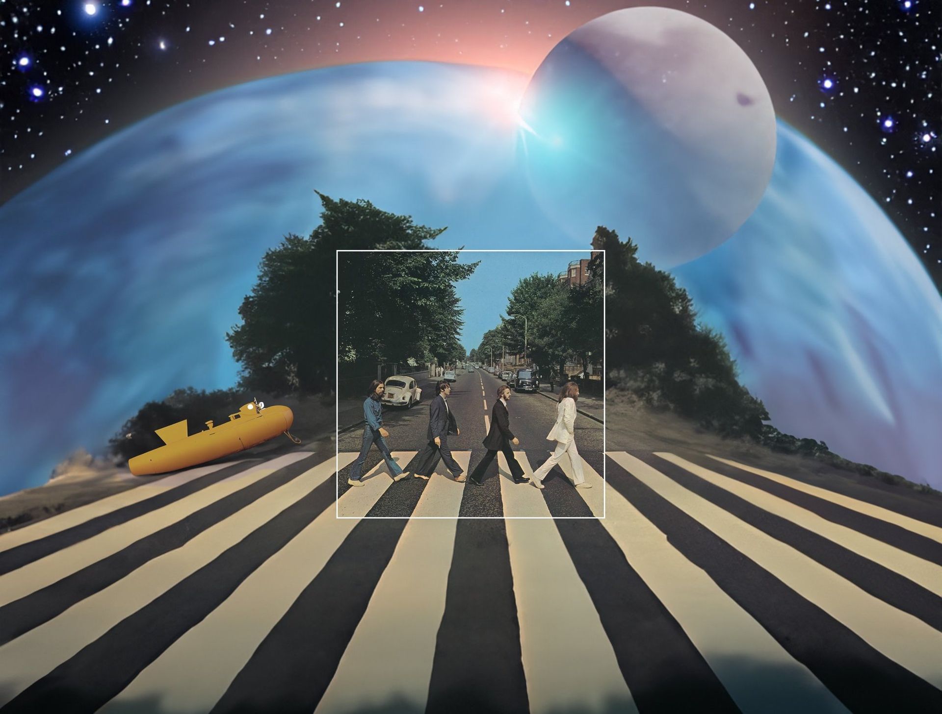 Kända albumomslag expanderas med Photoshops-AI