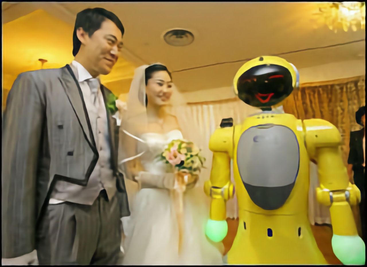 Robot som toastmaster på Sydkoreanskt bröllop