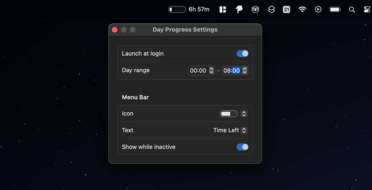 Håll koll på hur långt det är kvar av arbetsdagen