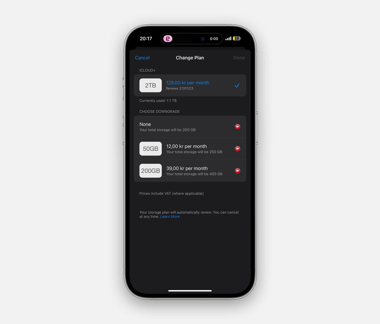 Apple höjer priserna på iCloud-lagring