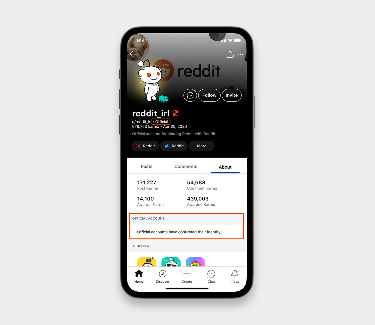 Reddit börjar med märkning av officiella konton