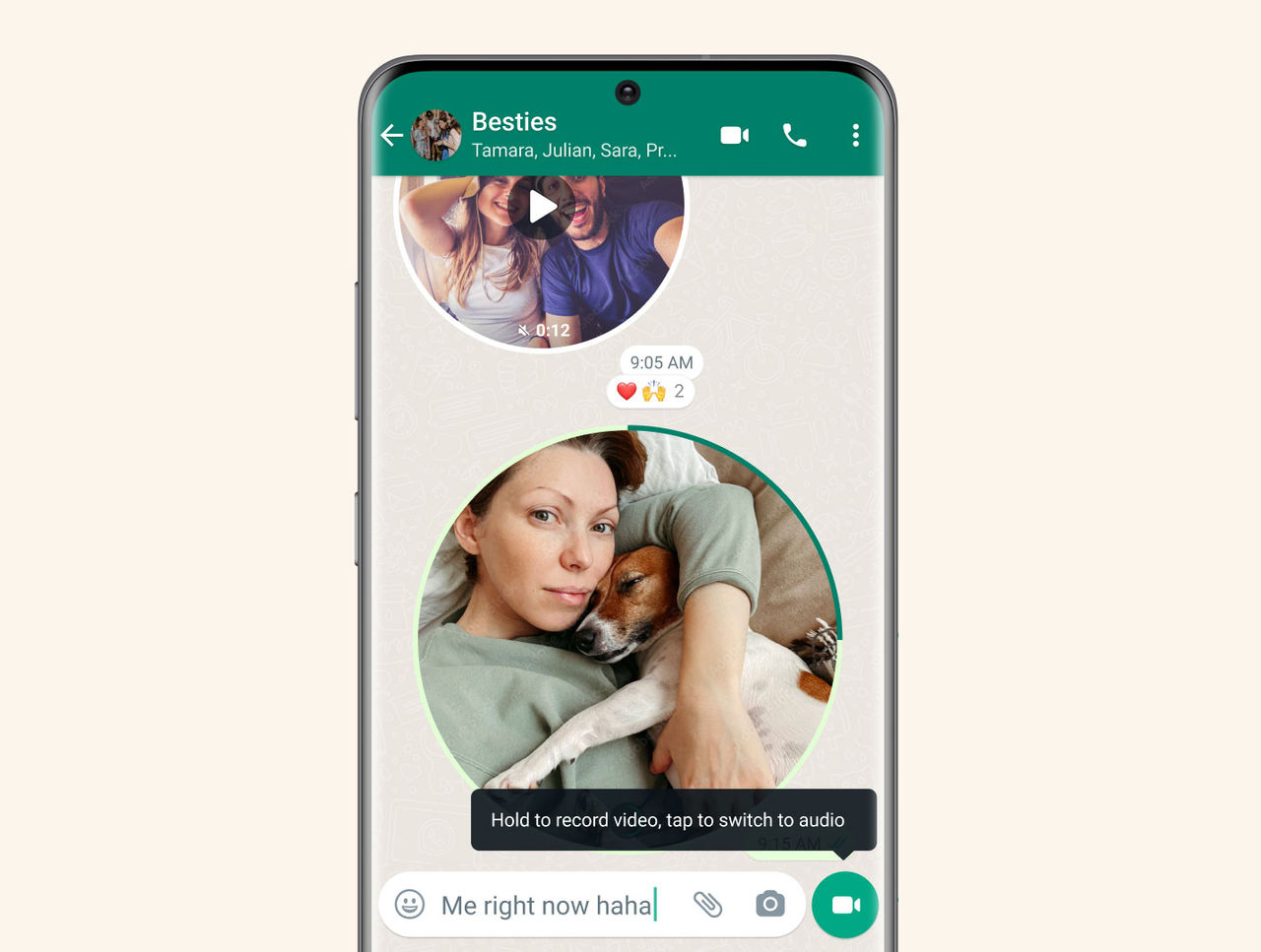Skicka videomeddelanden med WhatsApp