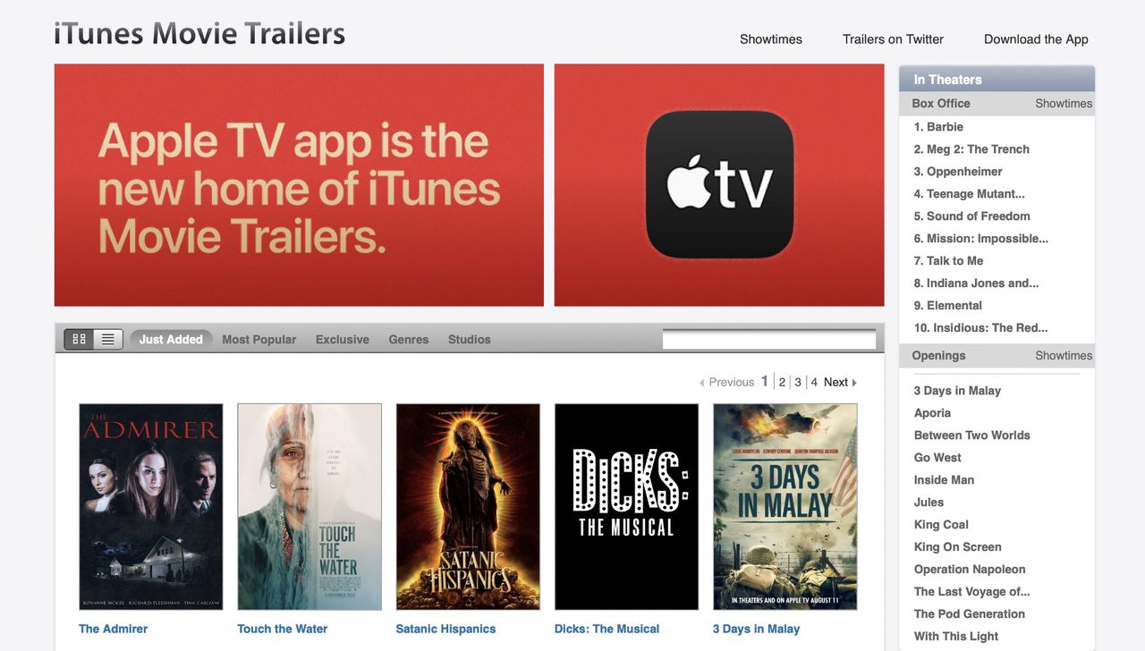 iTunes Movie Trailers läggs ner