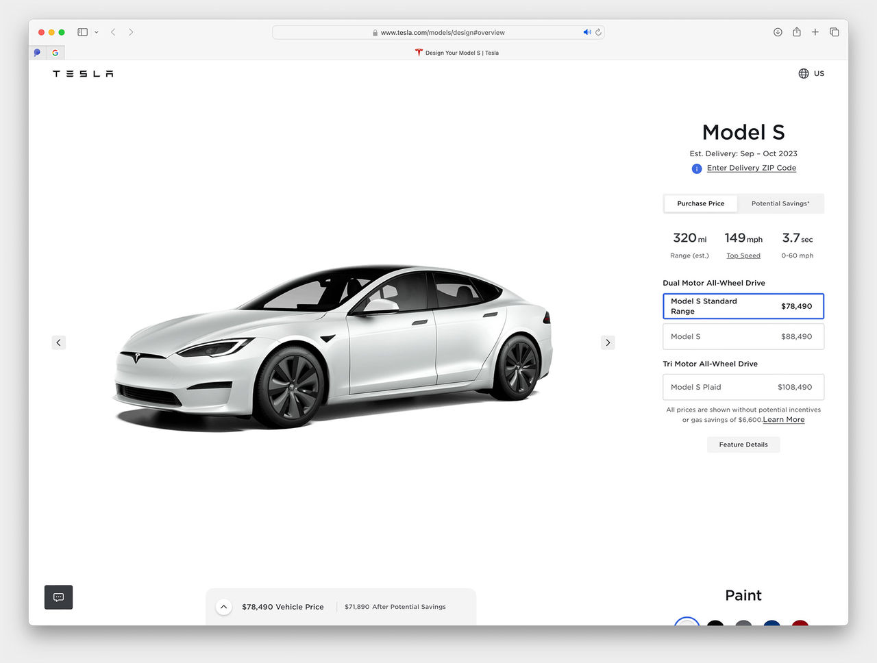 Tesla släpper standardversion av Model S och Model X