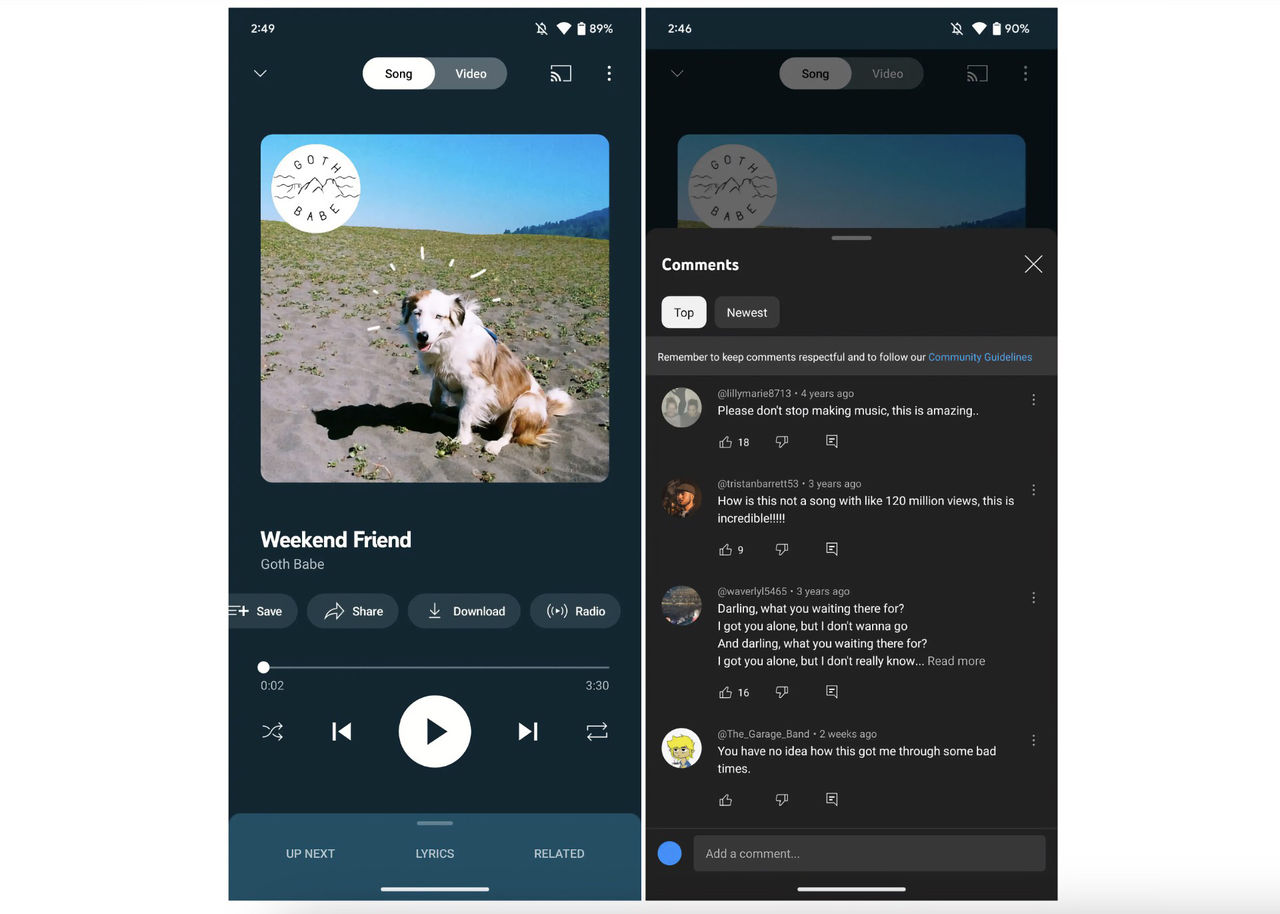 Nu går det att kommentera musik på YouTube Music