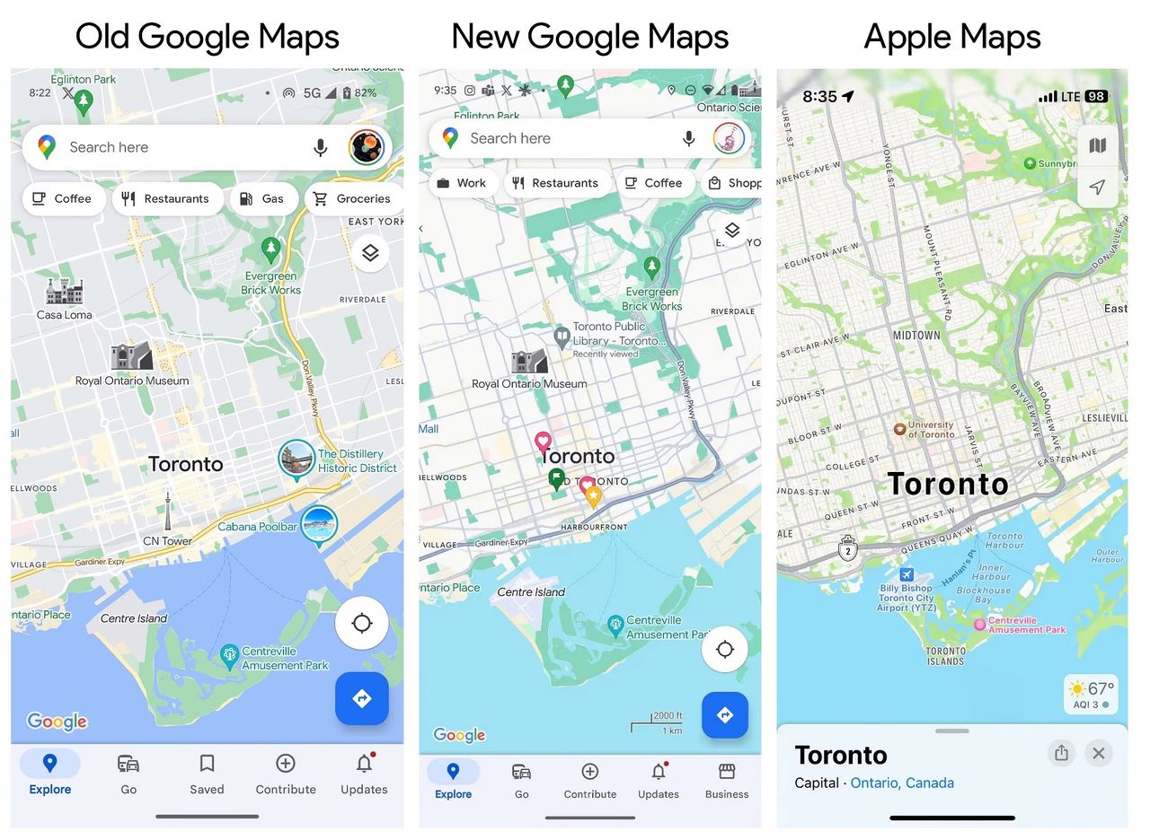 Google Maps verkar få ny design