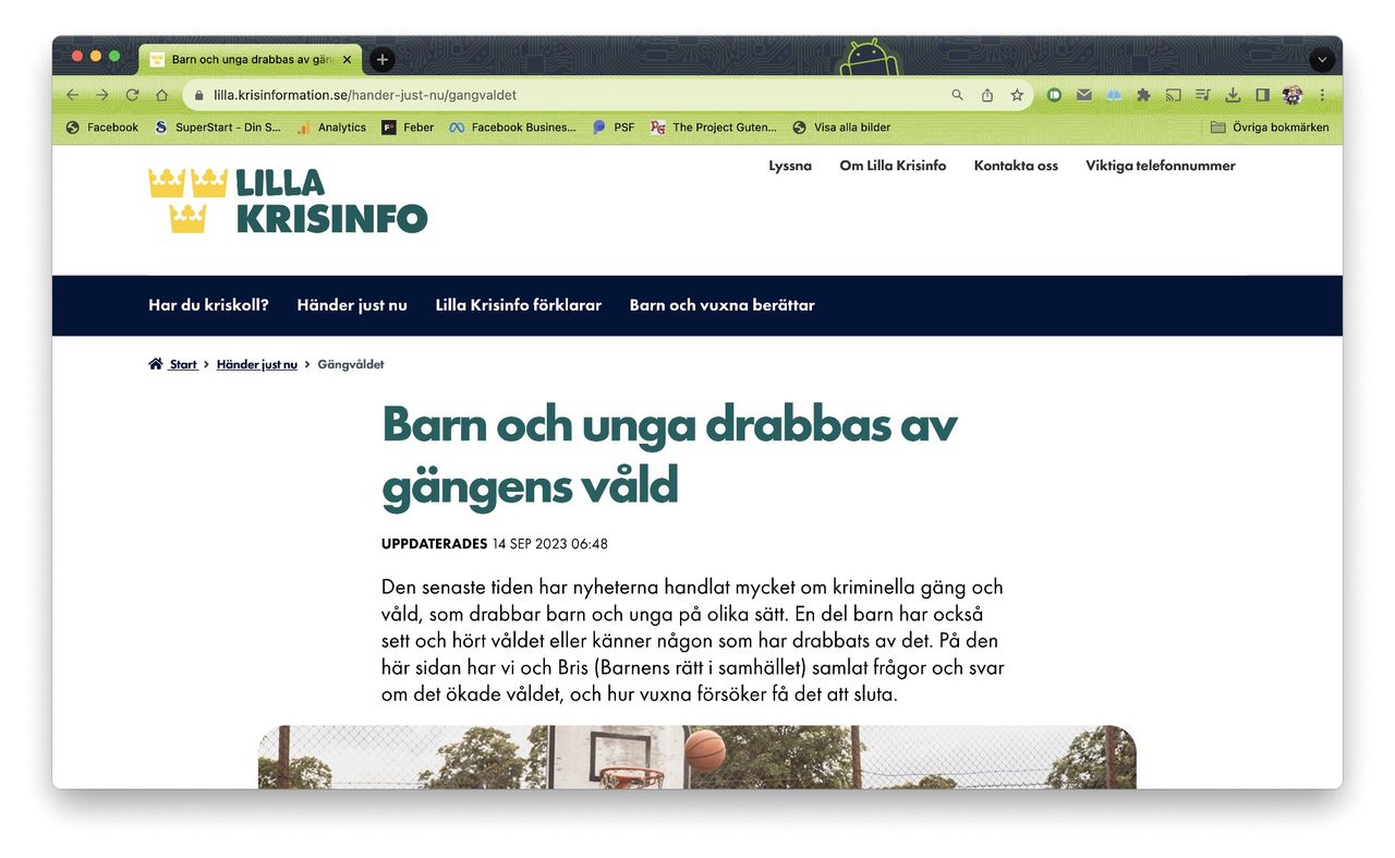 MSB och Bris informerar barn och unga om gängvåld