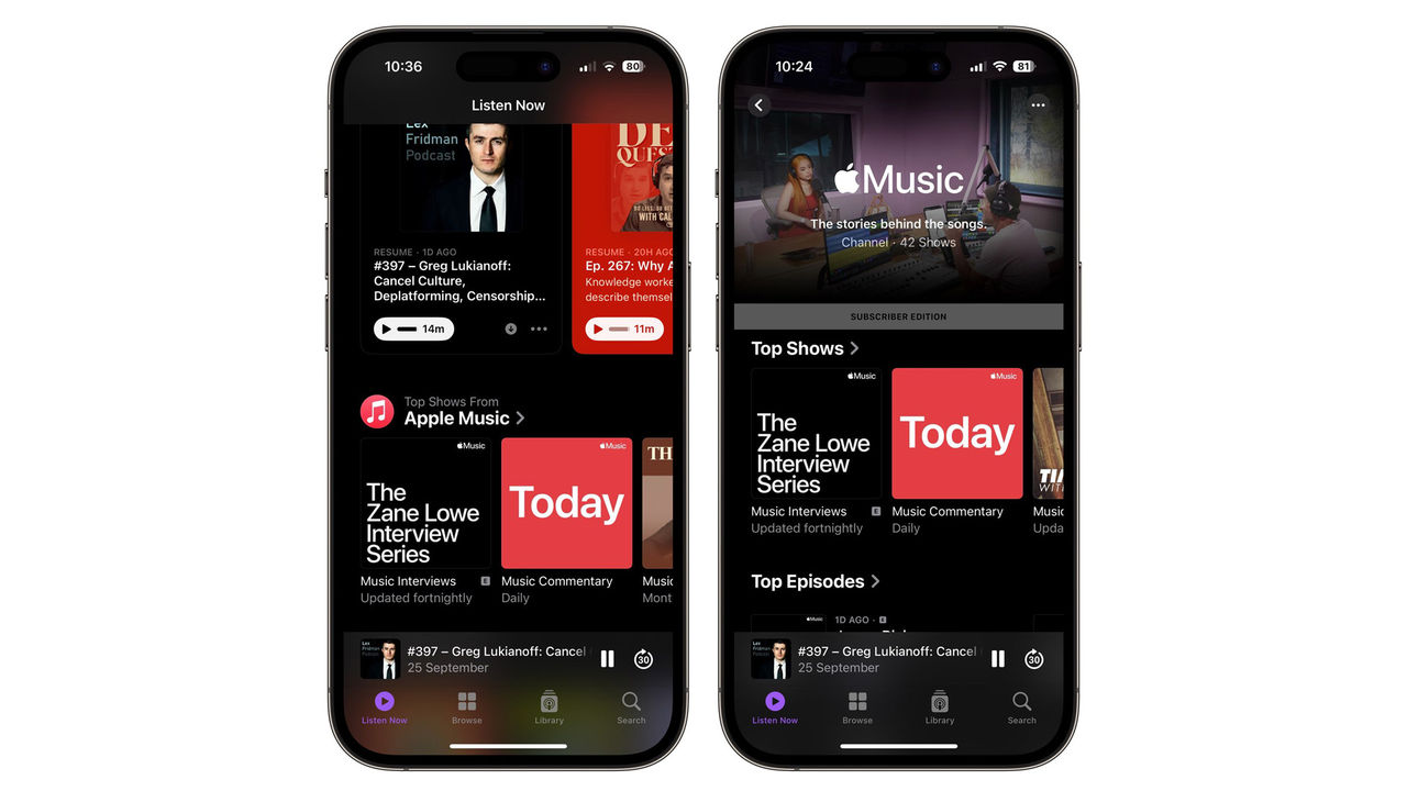 Apples Podcast-app får radioprogram från Apple Music