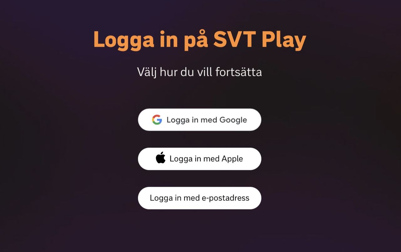 Logga in på SVT Play med Google