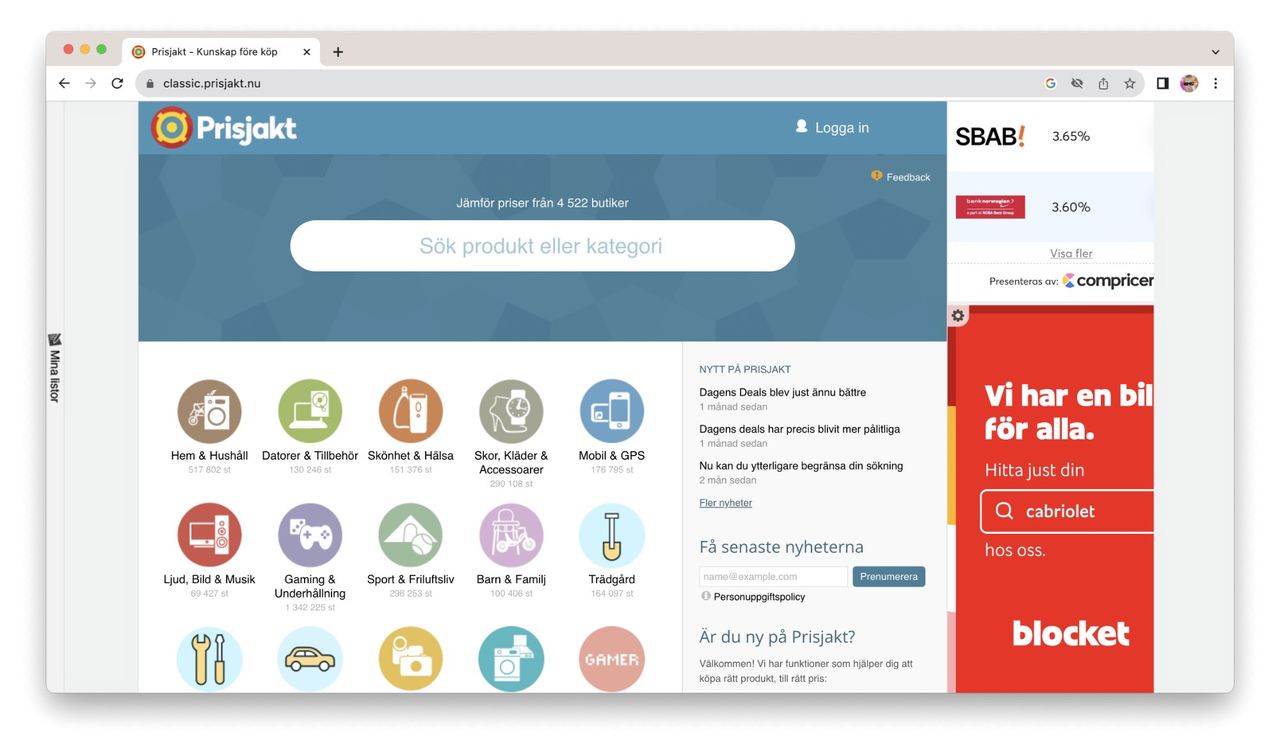 Prisjakt Classic stänger den 31 oktober