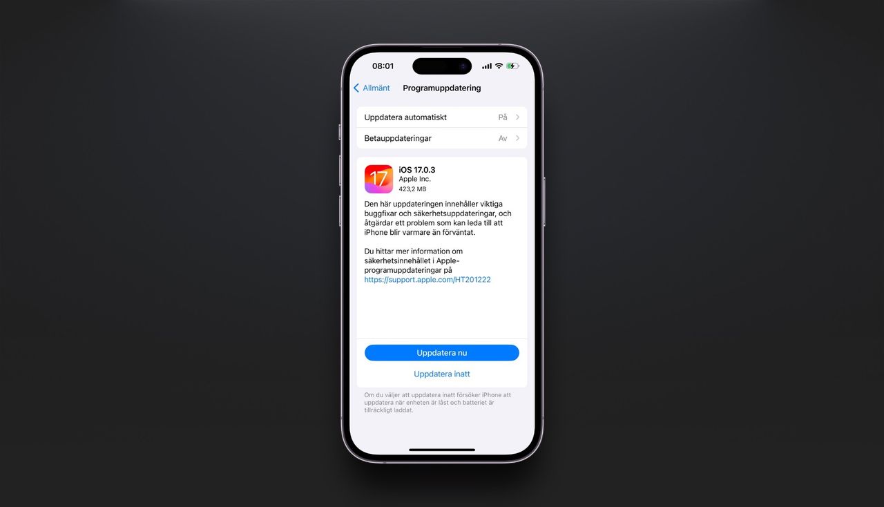 Apple släpper iOS 17.0.3