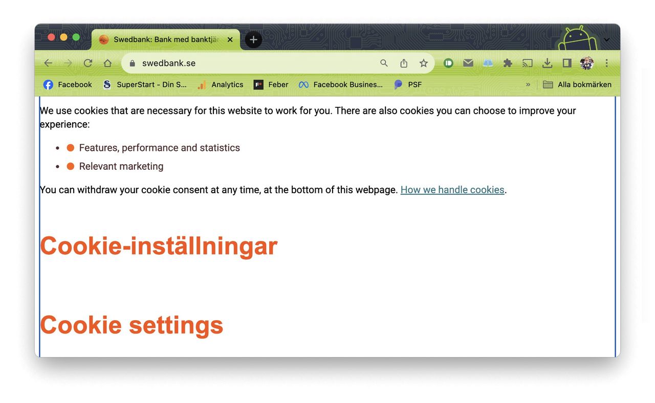 Störningar hos Swedbank