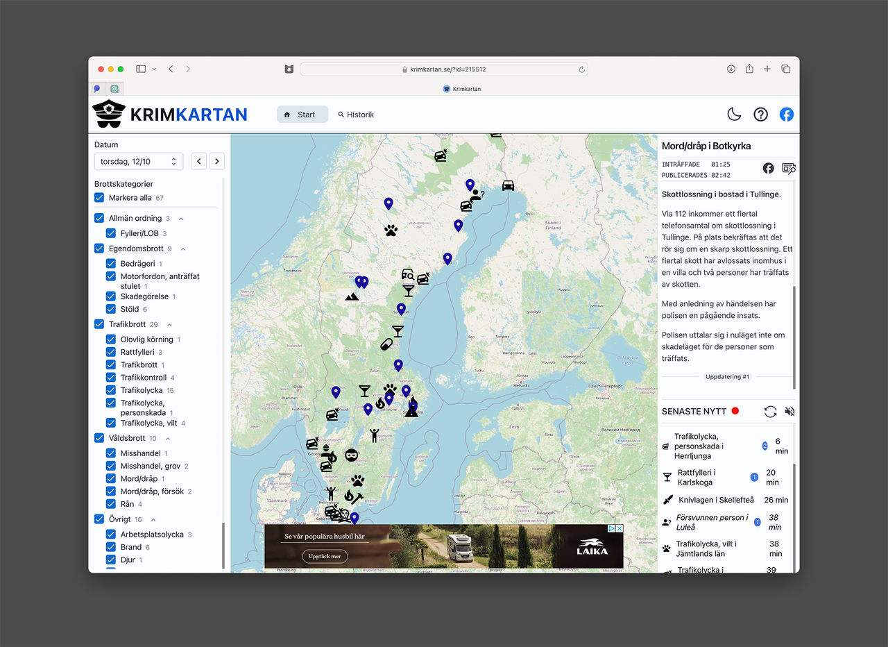 Håll koll på allt skit som händer med Krimkartan