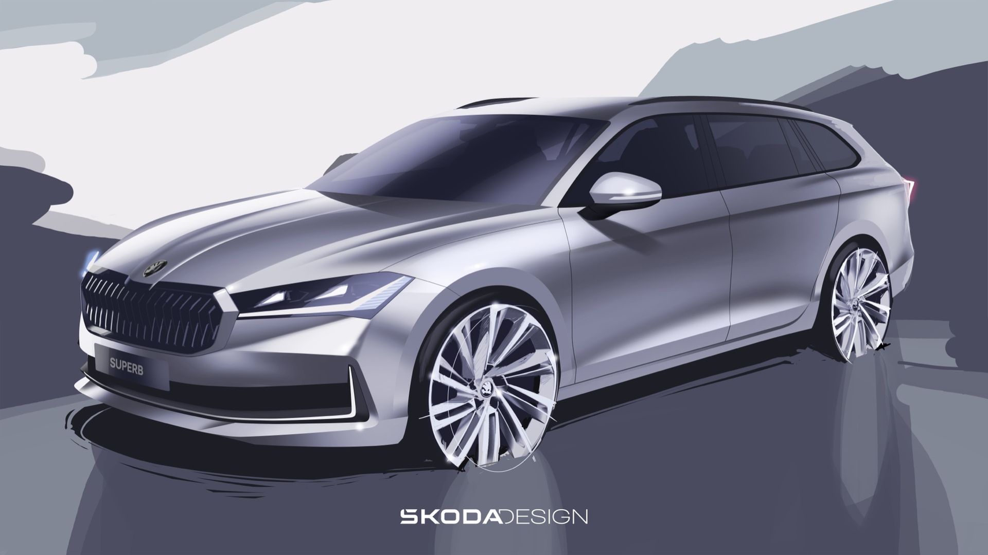Skoda visar skisser på nästa Superb
