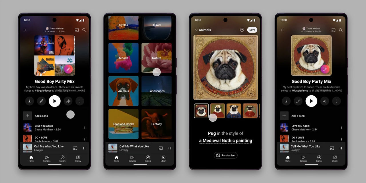 Gör omslag till spellistor i Youtube Music