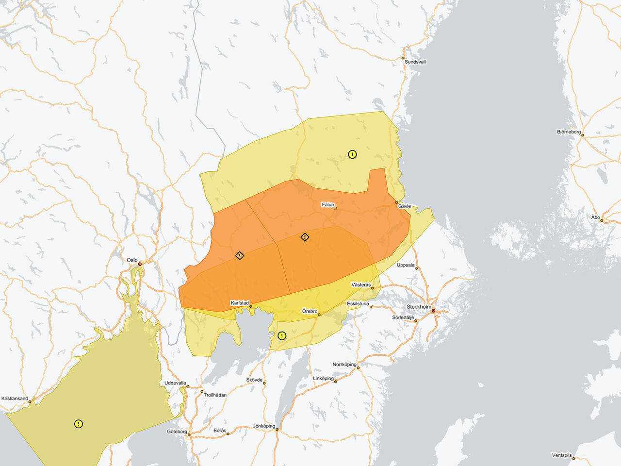 SMHI varnar för kraftiga snöfall