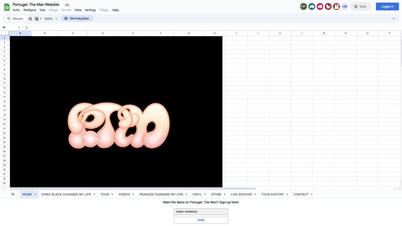 Den här bandsajten är ett Google-dokument