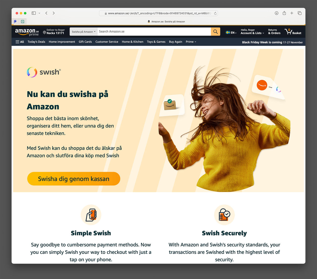 Amazon tar nu emot Swish