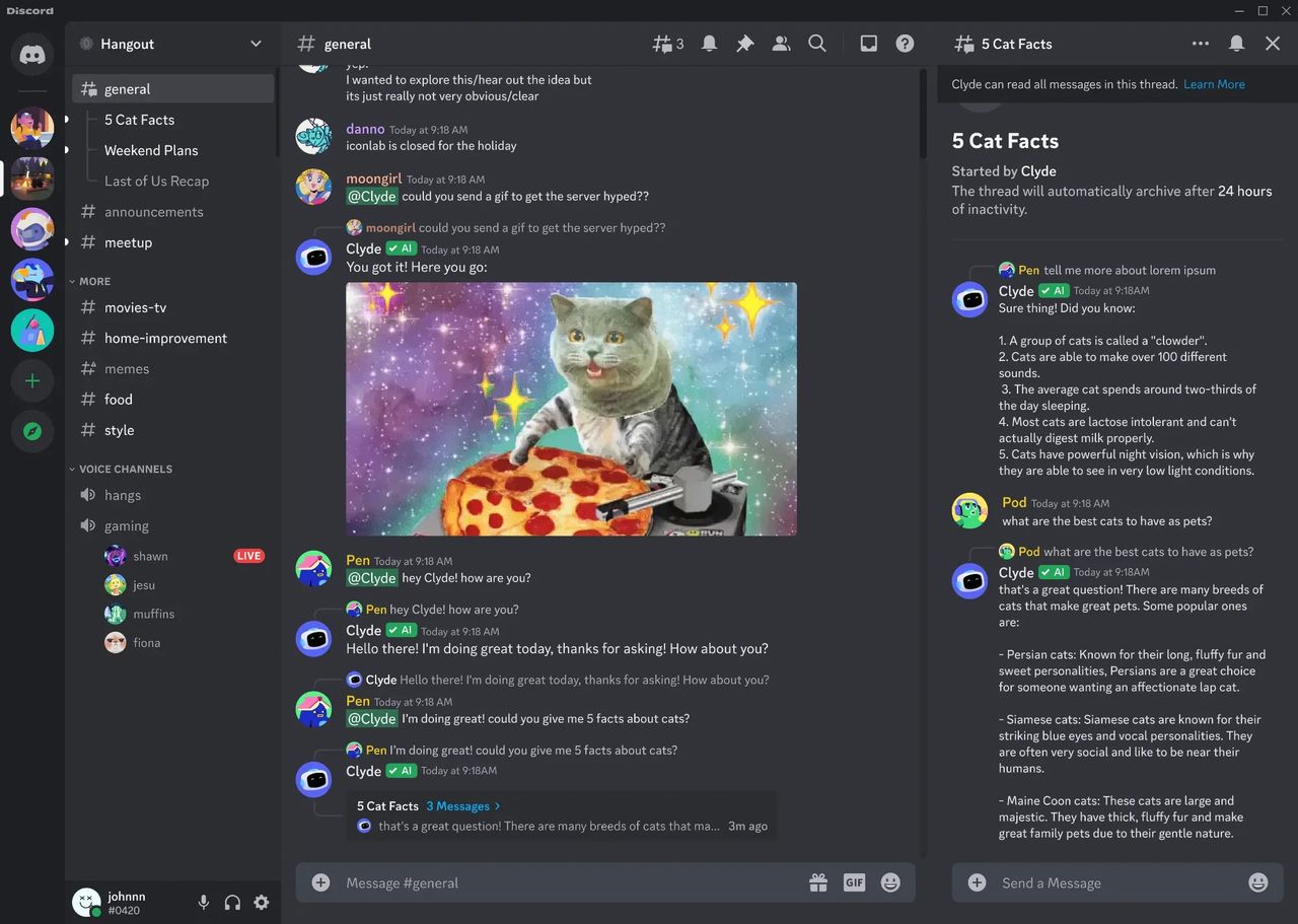 Discord stänger ner sin AI-chattbot Clyde