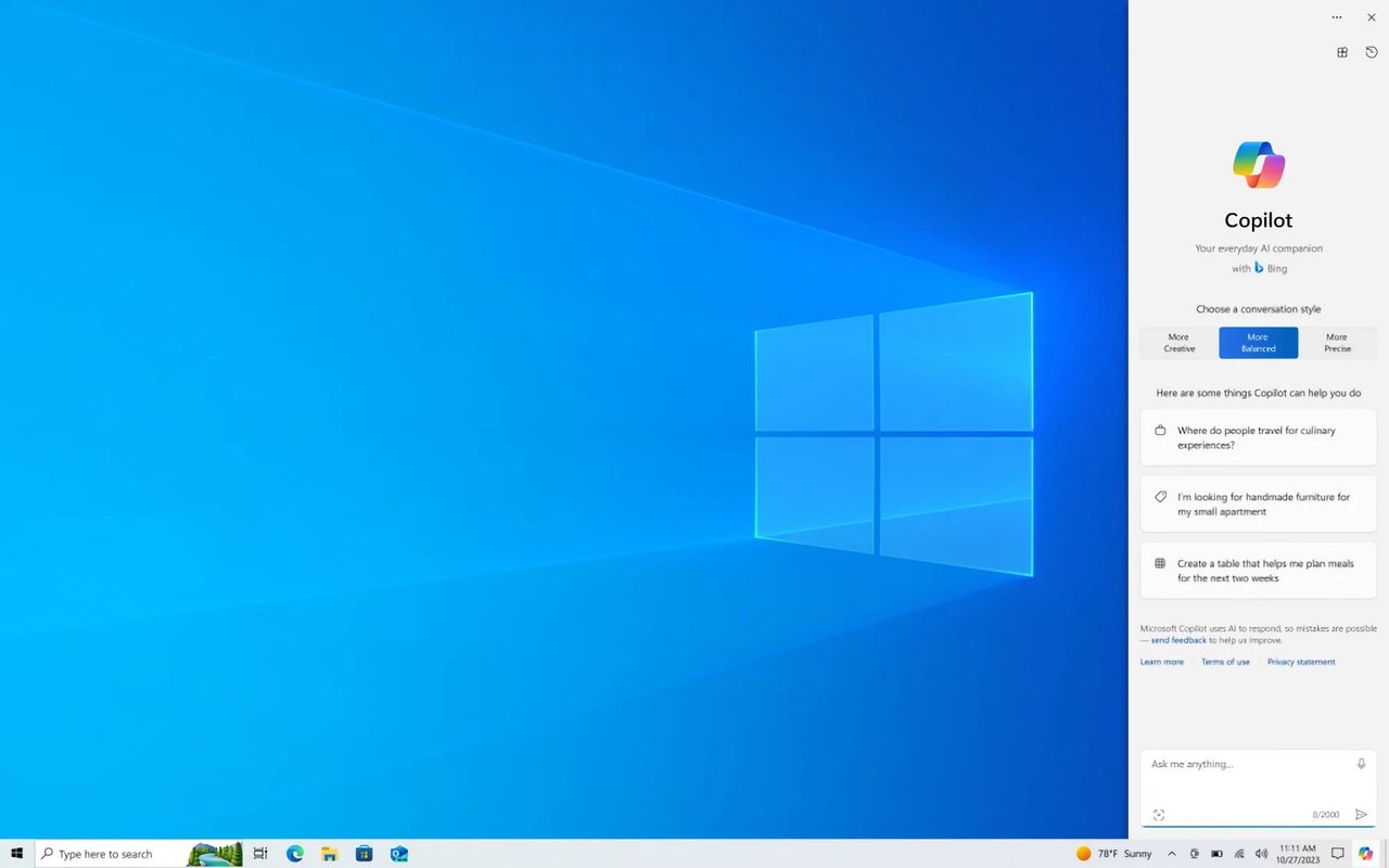 Windows Copilot kommer till Windows 10