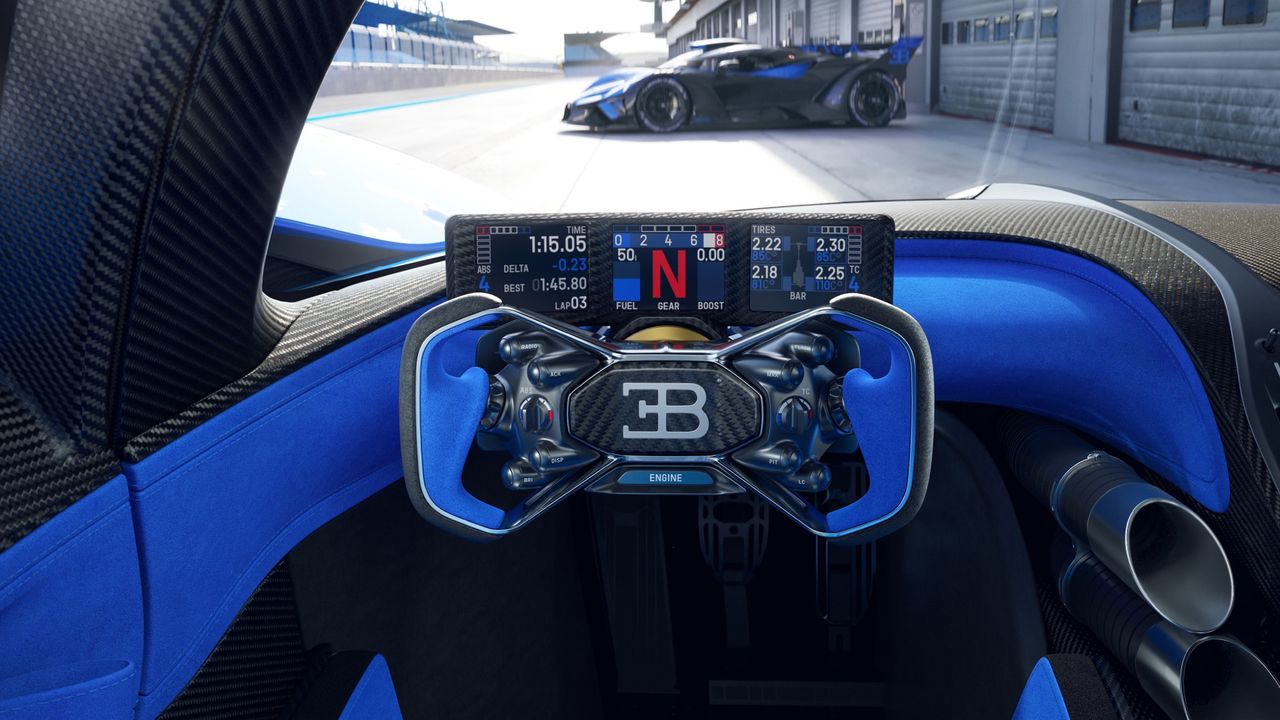 Så här ser det ut från förarplatsen i Bugatti Bolide