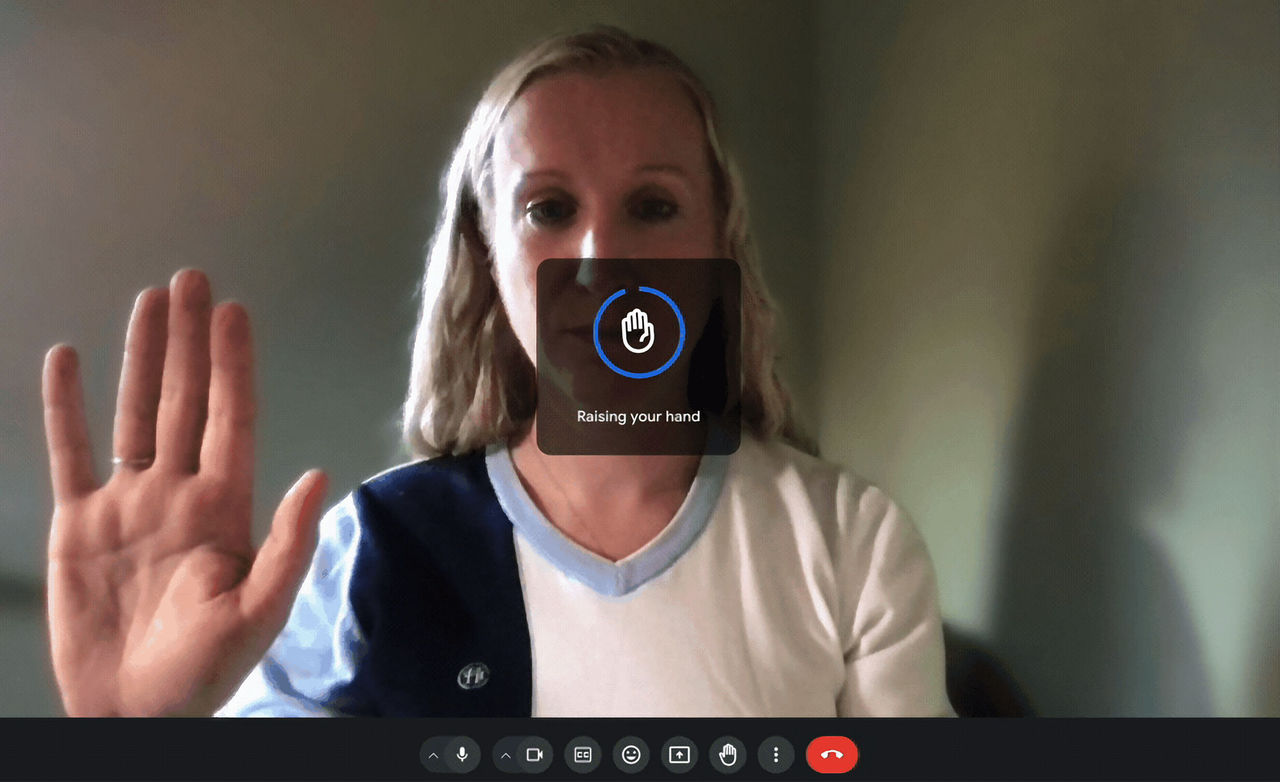 Höj handen för att höja handen i Google Meet