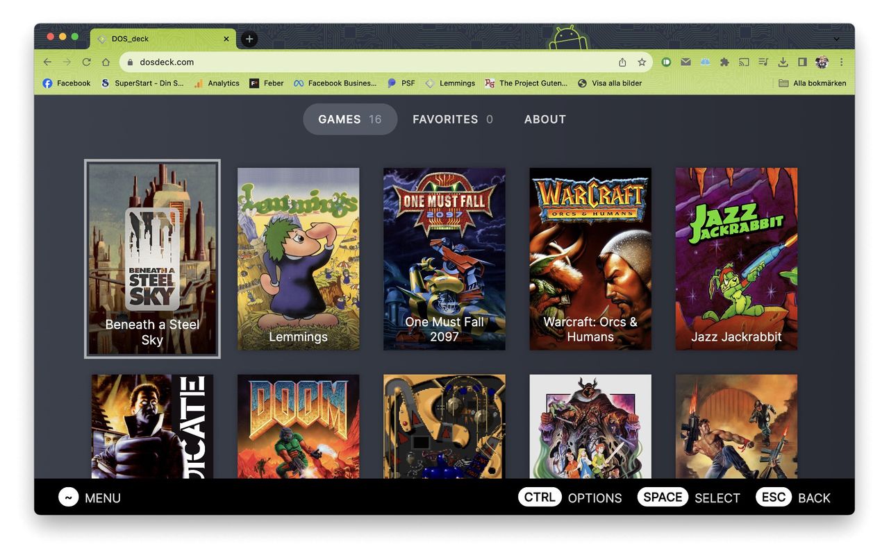 Spela klassiska spel i webbläsaren med DOS_Deck