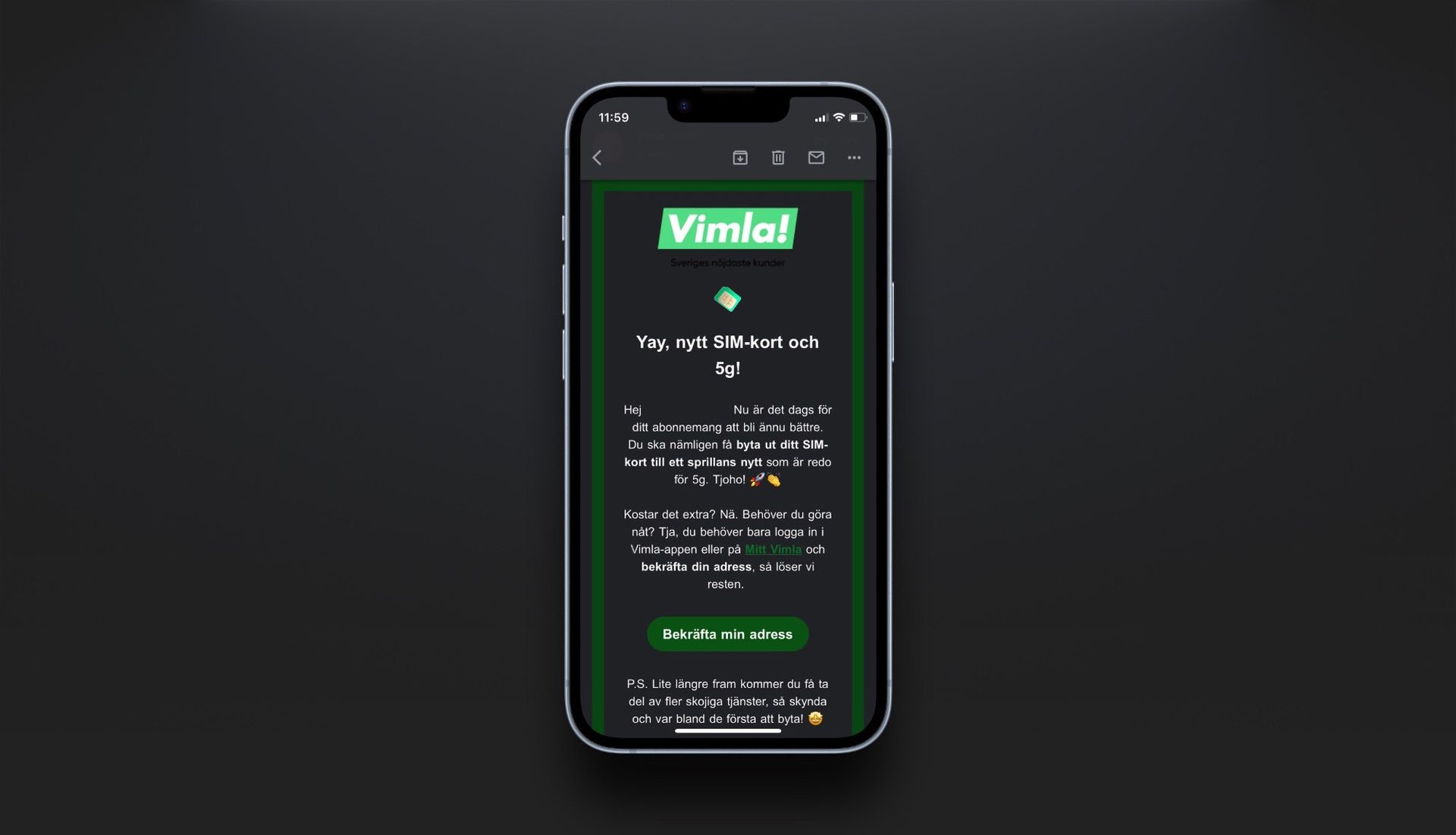 Operatören Vimla får 5G