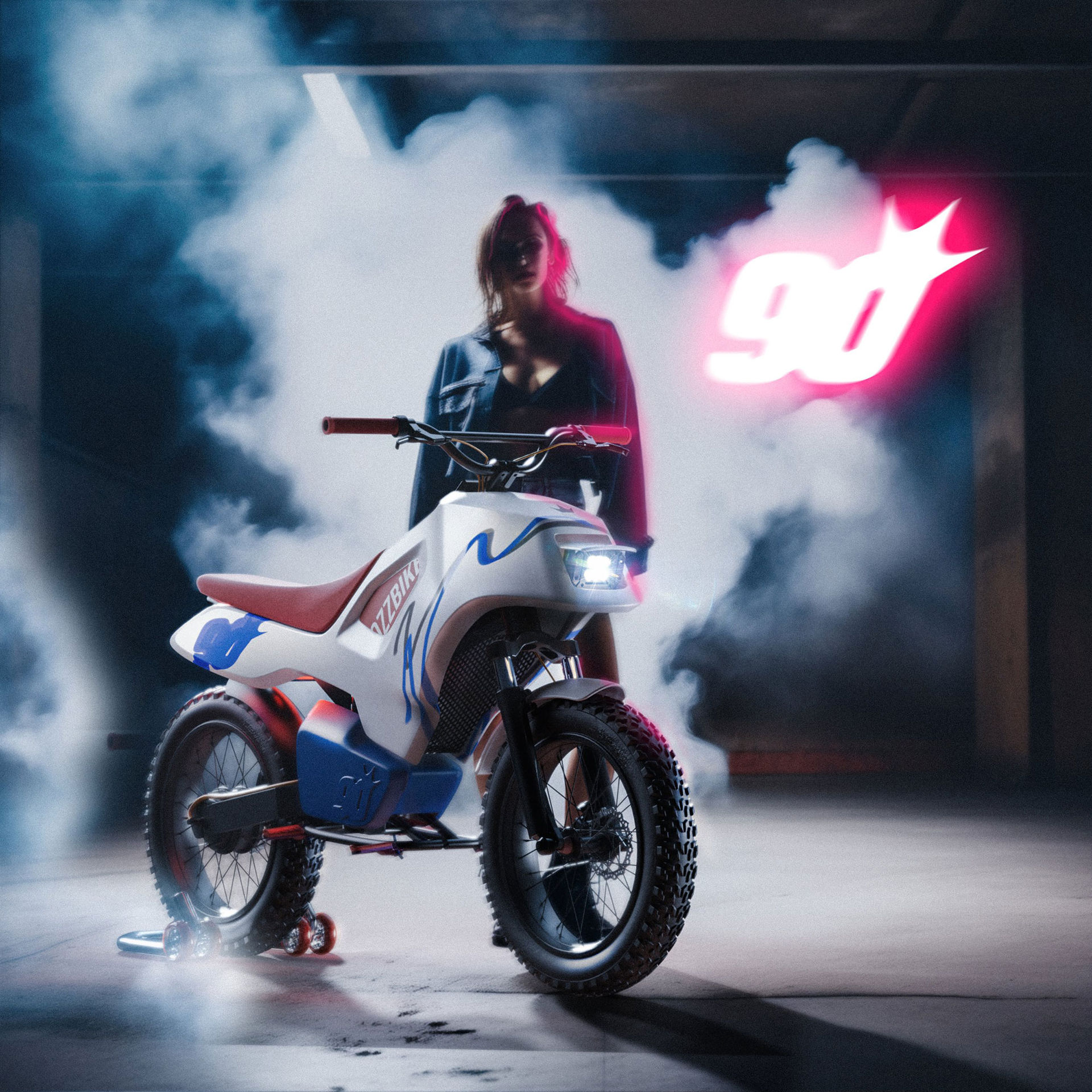 Elcykel med tydliga 90-talsreferenser