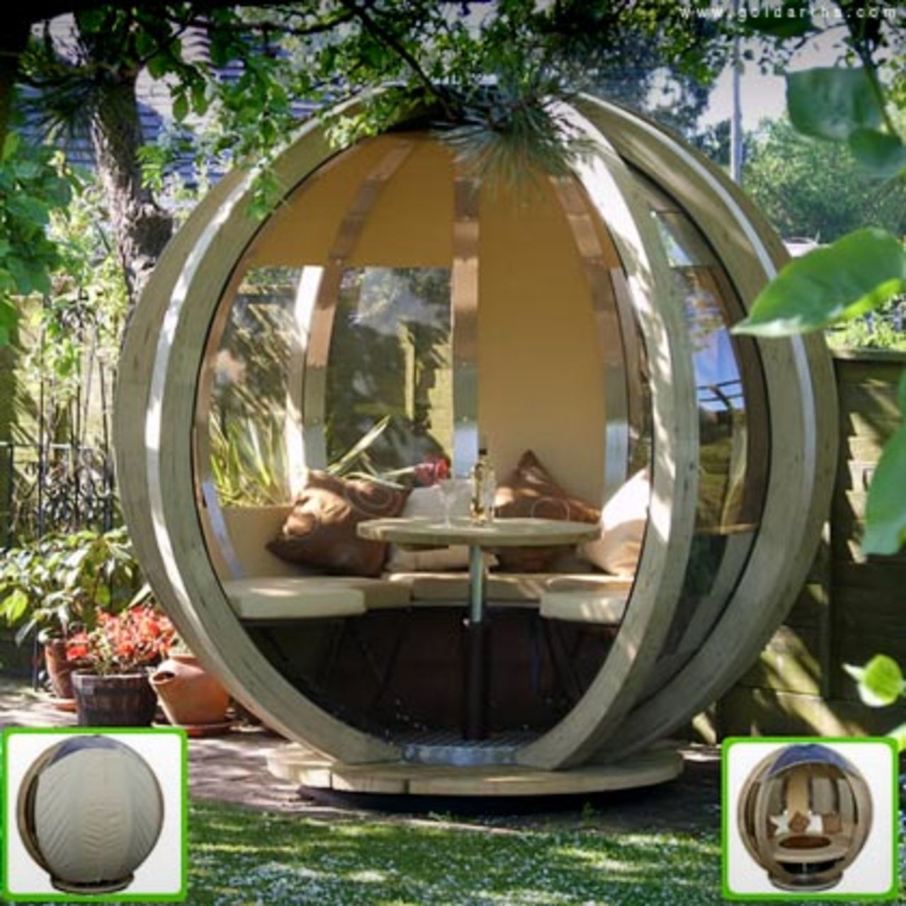 En snurrande trädgårdlounge