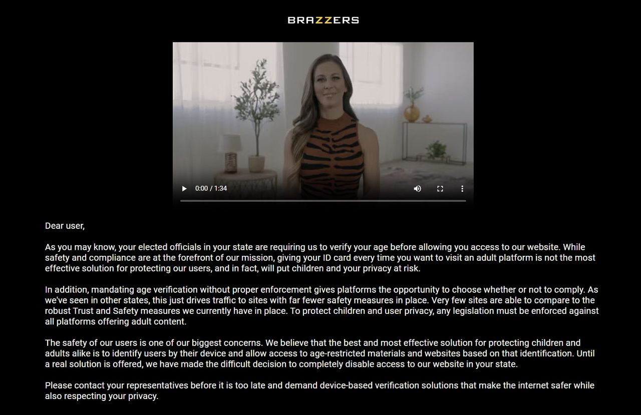 Porrtjänster blockerar sig själva i två delstater