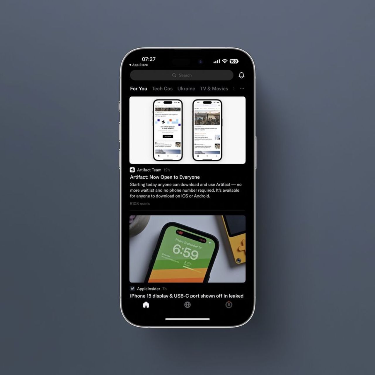 Artifact tackar för sig