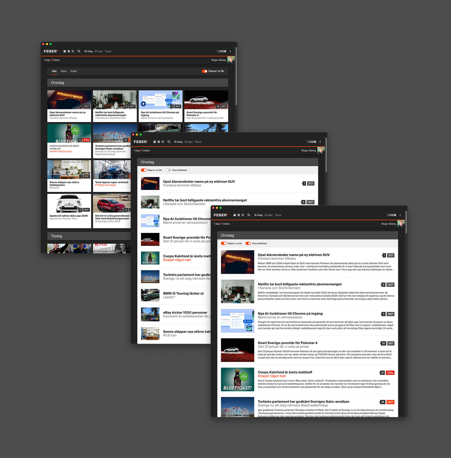 Lite nya artikellistor på Feber
