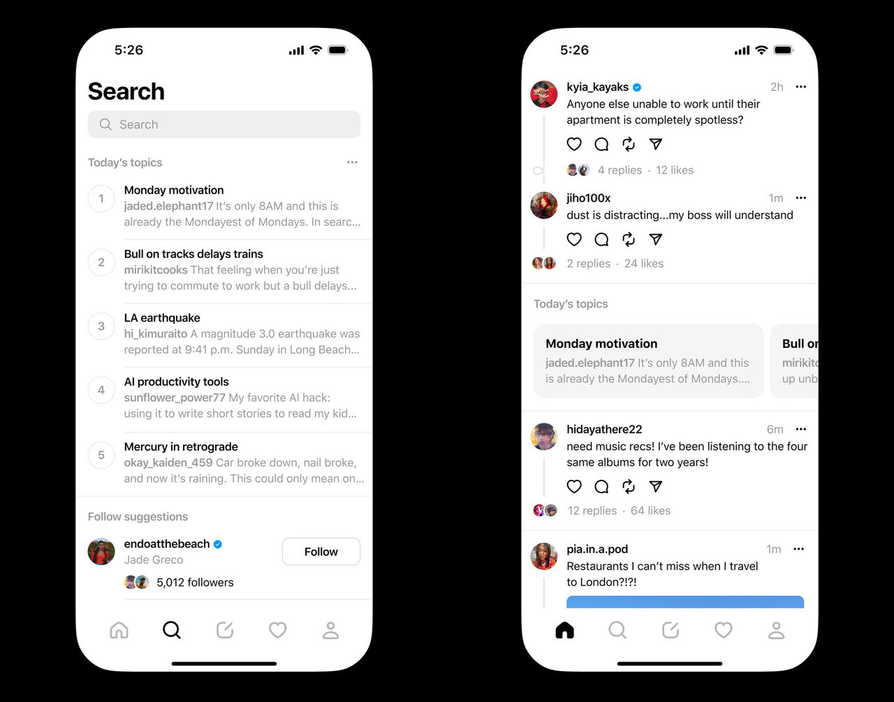 Threads börjar visa vad som trendar