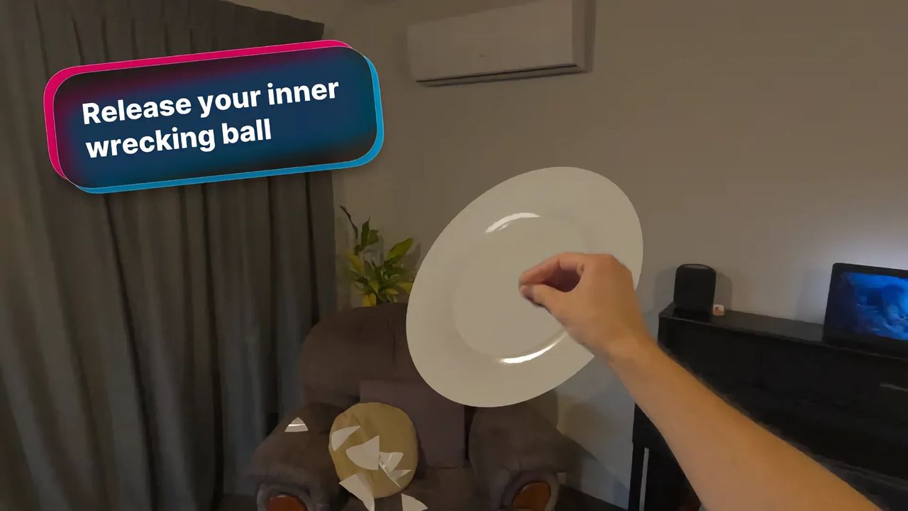 Krossa virtuella tallrikar med Vision Pro